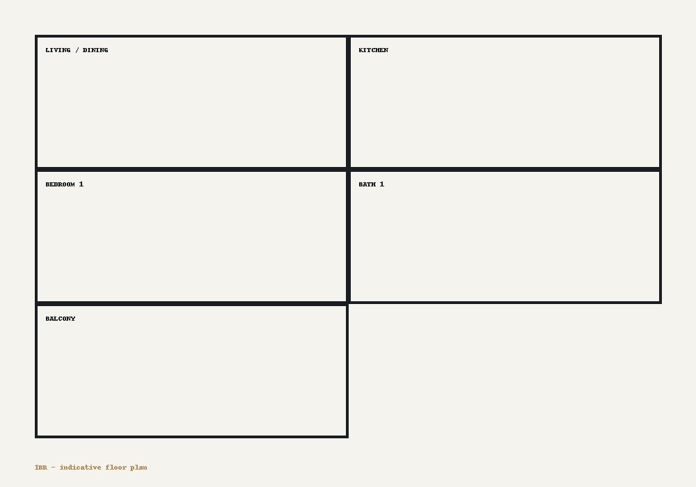 1BR floor plan